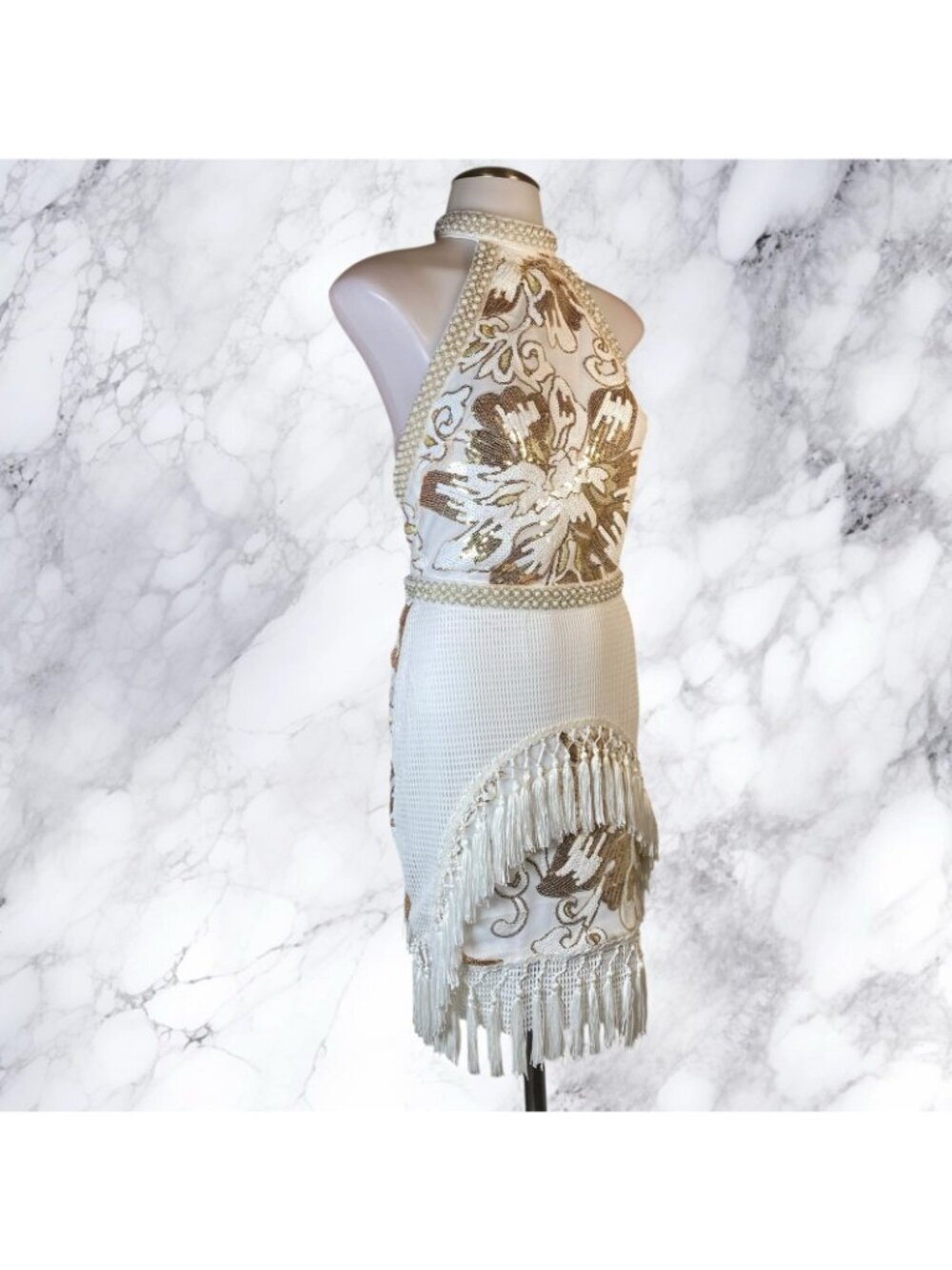 12th Tribe Like Gold Dust Sequin Fringe Dress - Picture 4 of 11